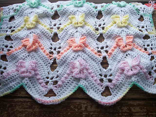 Crochet Pattern Book FILET AFGHANS ~ 8 Designs ~ Butterfly, Ripple, Seagull  +